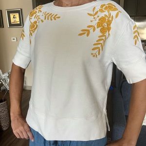 Anthropologie Embroidered Maeve Sweatshirt XS